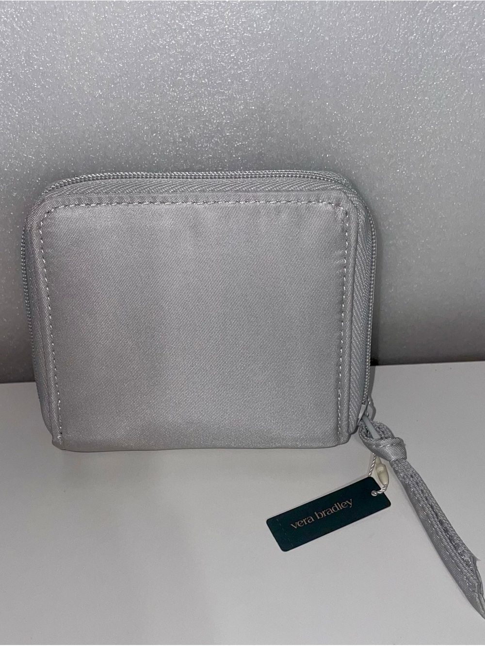 NWT $75 Vera Bradley Small Gray Zip Around Wallet